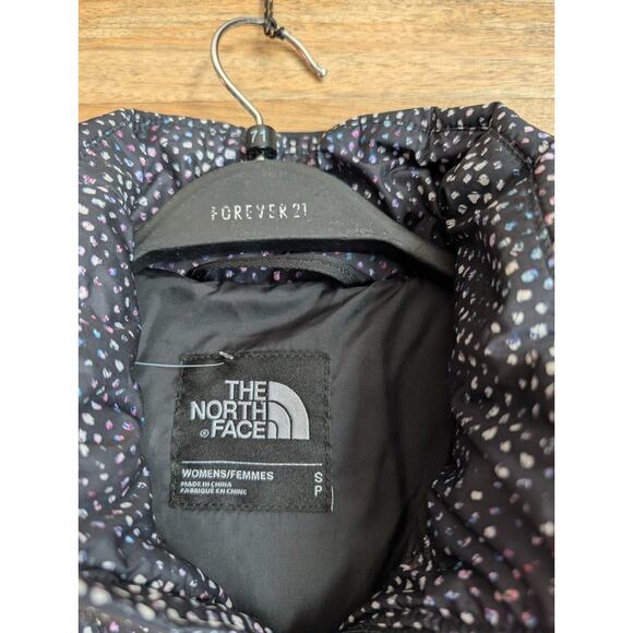 The North Face Jacket Womens Small Black Polka Dot Gotham Faux Fur Hood Full Zip - Picture 3 of 4